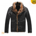 Fur Lined Leather Jacket CW819061 - jackets.cwmalls.com