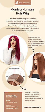 Monica Human Hair Wig | 100% Hand-Tied Mono Silk Top Wig | Superhairpieces