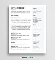 2 Column ATS Resume Template - Career Reload