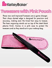 Buy the Kelley Baker Brows Tweezers with Pink Pouch