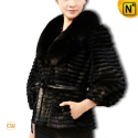 Women Black Fur Jacket CW601005 - cwmalls.com