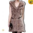 Sleeveless Women Fur Coat CW601009 - cwmalls.com