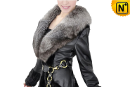 Women Leather Fur Coat CW610042 - cwmalls.com