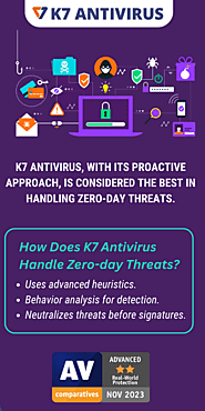 How does K7 antivirus handle zero-day threats?