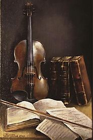 Still life with Violin Music wall art Painting