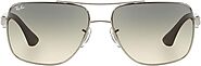 3. Ray-Ban Men's Metal Square Sunglasses