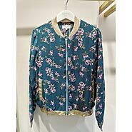 Bombers vert canard fleurs rose Emma Ella