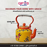 Website at https://gifts.penkraft.in/Product-Details/PK-G-Kettle-12/Retro-styled-Tea-Kettle-hand-painted-with-Gond-Ar...