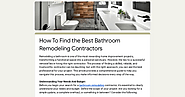 How To Find the Best Bathroom Remodeling Contractors