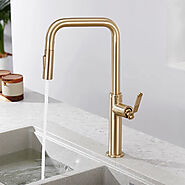 Pull Out Gold Kitchen Tap| Brushed Gold Pull Out Tap for Kitchens|Tapron