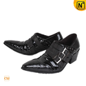 Black Italian Leather Dress Shoes for Men CW760109