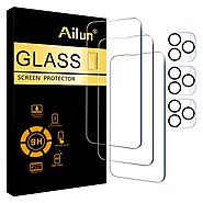 Ailun 3 Pack Screen Protector for iPhone 14 Pro Max [6.7 inch] + 3 Pack Camera Lens Protector,Sensor Protection,Dynam...