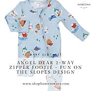 Angel Dear 2-Way Zipper Footie - Fun on the Slopes Design