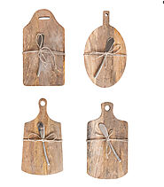 Mango Wood Cutting Board with Knife – 4 Stylish Designs