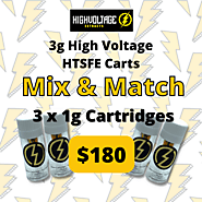 3 High Voltage Extracts Cartridges - Mix and Match - Togo Weed