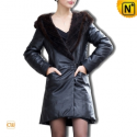 Designer Women Leather Down Coat CW610005 - cwmalls.com