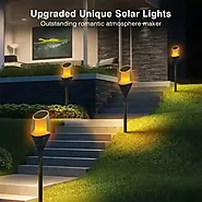 Solar Lights For Garden Home Outdoor Waterproof Mashaal Decoration Landscape Portable Light ( Warm )