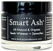 Smart Ash Organic All Natural Whitening Tooth Powder with Activated Charcoal & Bentonite Clay