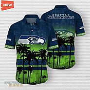 Seattle Seahawks Vintage Hawaiian Shirt, Summer Football Shirts