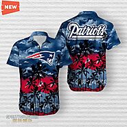 New England Patriots Palm Tree Design NFL Hawaiian Shirt - SportySwagZone