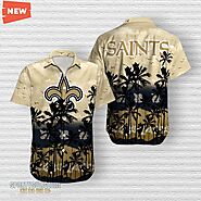 New Orleans Saints Palm Tree Design NFL Hawaiian Shirt - SportySwagZone