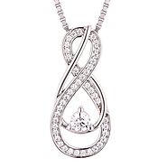 Elegant April Clear Diamond Infinity Necklace at AJLuxe!