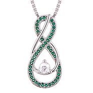 Buy stunning May Emerald Green Infinity Birthstone Necklace!