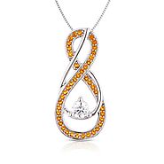 Buy November Yellow Topaz Infinity Necklace at AJLuxe!