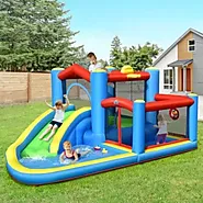 Costway Inflatable Kids Water Slide Outdoor Indoor Slide Bounce Castle (without Blower)