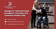 Disability Certification Eligibility Criteria For Common Disabilities