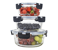 Houszy Round Glass Containers for Meal Prep | Houszy