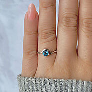 Dainty London Blue Topaz Rings