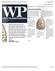 Who is a fee only planners ideal client? Kathy in Wealth Pro Magazine