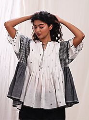 Megha Flared Top with Pleats | Flourish Planet