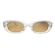 Crystal White Brown Alligator Sunglasses