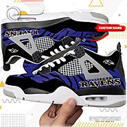 Baltimore Ravens Tiger Skin Personalized Jordan 4 Sneaker, Custom NFL Shoes - SportySwagZone