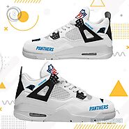 Carolina Panthers Nfl Personalized Jordan 4 Sneaker, Custom NFL Shoes - SportySwagZone