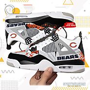 Chicago Bears Ink Splash Personalized Jordan 4 Sneaker, Custom NFL Shoes - SportySwagZone