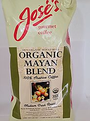 Jose's Whole Bean Coffee, 2lb 8 oz/40 oz 100% Certified USDA Organic Mayan Blend 100% Arabica Coffee