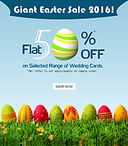 Flat 50% Off on Wedding Invitations this Easter 2016 – Wedding Card Offer!