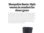 Sheepskin Boots: Style woven in comfort for sheer grace