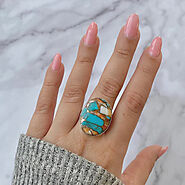 Shop Sterling Turquoise (Oyster) Rings at Sagaciya jewelry