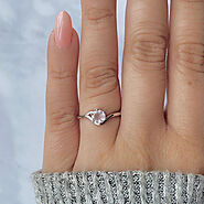 Shop Natural Dainty Rose Quartz Rings Online in Sagaciya jewelry