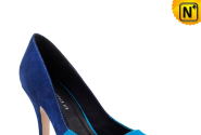 Stiletto Leather High Heels Blue CW261001 - cwmalls.com