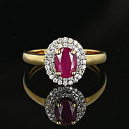 Double Diamond Halo Ruby Vintage Engagement Ring – Boylerpf