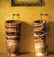 Onyx Pedestal Sink by Stone Forest