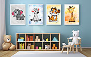 Playful Zebra Kid Room Decor | Safari Nursery Wall Art - Fun Kids Factory