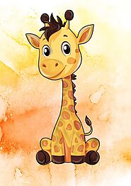 Adorable Giraffe Baby Poster | Printable Nursery Decor by Fun Kids Factory