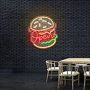 Burger Open Neon Sign Restaurant Led Light – Sparky Neon