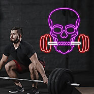 Skull Barbell Neon Sign Led Light – Sparky Neon